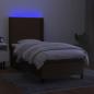 Preview: Boxspringbett mit Matratze & LED Dunkelbraun 80x200 cm Stoff