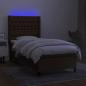 Preview: Boxspringbett mit Matratze & LED Dunkelbraun 80x200 cm Stoff