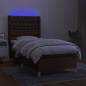 Preview: Boxspringbett mit Matratze & LED Dunkelbraun 80x200 cm Stoff