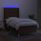 Preview: Boxspringbett mit Matratze & LED Dunkelbraun 80x200 cm Stoff