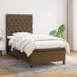 Preview: ARDEBO.de - Boxspringbett mit Matratze Dunkelbraun 80x200 cm Stoff