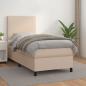 Preview: ARDEBO.de - Boxspringbett mit Matratze Cappuccino-Braun 80x200cm Kunstleder