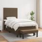 Preview: ARDEBO.de - Boxspringbett mit Matratze Dunkelbraun 80x200 cm Stoff