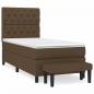 Preview: Boxspringbett mit Matratze Dunkelbraun 80x200 cm Stoff