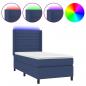 Preview: Boxspringbett mit Matratze & LED Blau 80x200 cm Stoff