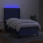 Preview: Boxspringbett mit Matratze & LED Blau 80x200 cm Stoff