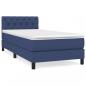 Preview: Boxspringbett mit Matratze Blau 80x200 cm Stoff