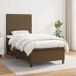 Preview: ARDEBO.de - Boxspringbett mit Matratze Dunkelbraun 80x200 cm Stoff