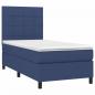 Preview: Boxspringbett mit Matratze Blau 80x200 cm Stoff