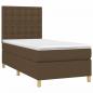 Preview: Boxspringbett mit Matratze Dunkelbraun 80x200 cm Stoff