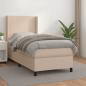 Preview: ARDEBO.de - Boxspringbett mit Matratze Cappuccino-Braun 80x200cm Kunstleder