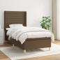 Preview: ARDEBO.de - Boxspringbett mit Matratze Dunkelbraun 80x200 cm Stoff