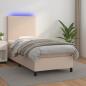 Preview: ARDEBO.de - Boxspringbett mit Matratze & LED Cappuccino-Braun 80x200cm