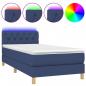 Preview: Boxspringbett mit Matratze & LED Blau 80x200 cm Stoff