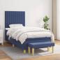 Preview: ARDEBO.de - Boxspringbett mit Matratze Blau 80x200 cm Stoff