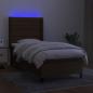 Preview: Boxspringbett mit Matratze & LED Dunkelbraun 80x200 cm Stoff