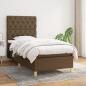 Preview: ARDEBO.de - Boxspringbett mit Matratze Dunkelbraun 80x200 cm Stoff