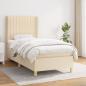 Preview: ARDEBO.de - Boxspringbett mit Matratze Creme 80x200 cm Stoff