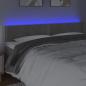 Preview: LED Kopfteil Hellgrau 160x5x78/88 cm Samt