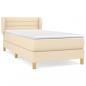 Preview: Boxspringbett mit Matratze Creme 80x200 cm Stoff