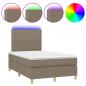 Preview: Boxspringbett mit Matratze & LED Taupe 120x200 cm Stoff