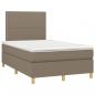 Preview: Boxspringbett mit Matratze & LED Taupe 120x200 cm Stoff