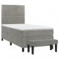 Preview: Boxspringbett mit Matratze Hellgrau 80x200 cm Samt