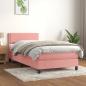 Preview: ARDEBO.de - Boxspringbett mit Matratze Rosa 100x200 cm Samt