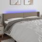 Preview: ARDEBO.de - LED Kopfteil Taupe 203x16x78/88 cm Stoff