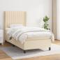 Preview: ARDEBO.de - Boxspringbett mit Matratze Creme 80x200 cm Stoff