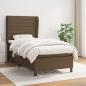 Preview: ARDEBO.de - Boxspringbett mit Matratze Dunkelbraun 100x200 cm Stoff