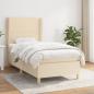 Preview: ARDEBO.de - Boxspringbett mit Matratze Creme 90x200 cm Stoff