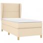 Preview: Boxspringbett mit Matratze Creme 90x200 cm Stoff