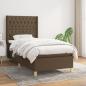 Preview: ARDEBO.de - Boxspringbett mit Matratze Dunkelbraun 100x200 cm Stoff