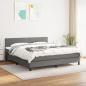 Preview: ARDEBO.de - Boxspringbett mit Matratze Dunkelgrau 160x200 cm Stoff