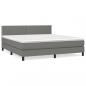 Preview: Boxspringbett mit Matratze Dunkelgrau 160x200 cm Stoff