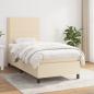 Preview: ARDEBO.de - Boxspringbett mit Matratze Creme 90x200 cm Stoff