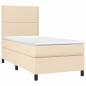 Preview: Boxspringbett mit Matratze Creme 90x200 cm Stoff