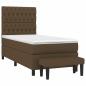 Preview: Boxspringbett mit Matratze Dunkelbraun 100x200 cm Stoff