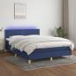 Preview: ARDEBO.de - Boxspringbett mit Matratze & LED Blau 140x190 cm Stoff