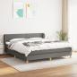 Preview: ARDEBO.de - Boxspringbett mit Matratze Dunkelgrau 160x200 cm Stoff