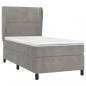 Preview: Boxspringbett mit Matratze Hellgrau 80x200 cm Samt