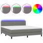 Preview: Boxspringbett mit Matratze & LED Dunkelgrau 160x200 cm Stoff