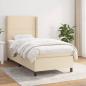 Preview: ARDEBO.de - Boxspringbett mit Matratze Creme 90x200 cm Stoff