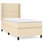 Preview: Boxspringbett mit Matratze Creme 90x200 cm Stoff