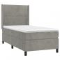 Preview: Boxspringbett mit Matratze Hellgrau 80x200 cm Samt