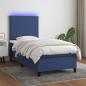 Preview: ARDEBO.de - Boxspringbett mit Matratze & LED Blau 90x190 cm Stoff