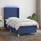 Preview: ARDEBO.de - Boxspringbett mit Matratze & LED Blau 90x190 cm Stoff