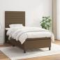 Preview: ARDEBO.de - Boxspringbett mit Matratze Dunkelbraun 100x200 cm Stoff