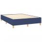 Preview: Boxspringbett mit Matratze Blau 140x190 cm Stoff